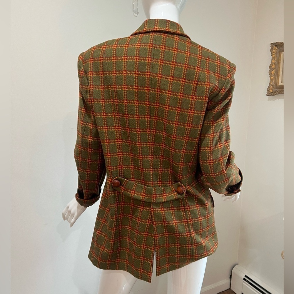 Vintage Les Copains Wool Cashmere Plaid Blazer Jacket - Picture 6 of 11